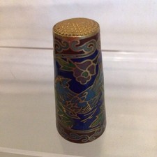 Thimble, Cloisonné, Flowers