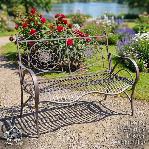Garden bench metal ornate - garden,