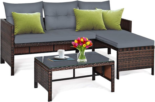 Patio corner sofa set piece - patio,