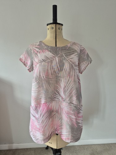 Sahara linen pink and grey - linen,