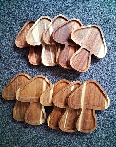 Ten mushroom shape wooden - mushroom,