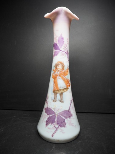 Antique opaline glass vase - glass,