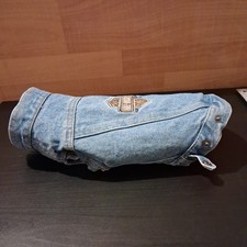 Harley Davidson Motorcycles Dog Denim Vest Jean Jacket Size SMALL Vintage 2001