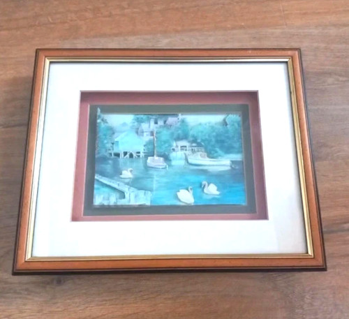 Vintage effect white - 3d, swans