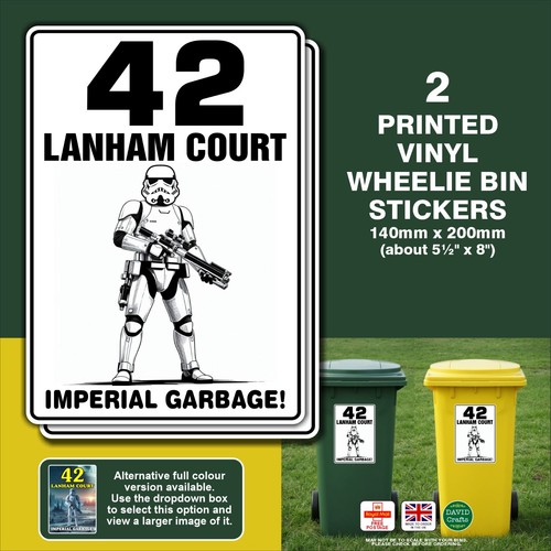 Wheelie bin stickers - wheelie,