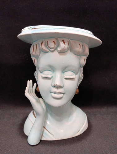Vintage blue ceramic - vintage, lady
