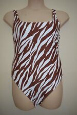 New M&S COLLECTION Zebra Print Scoop Neck Sunsmart Swimsuit UK 18 Reg & 20 Long