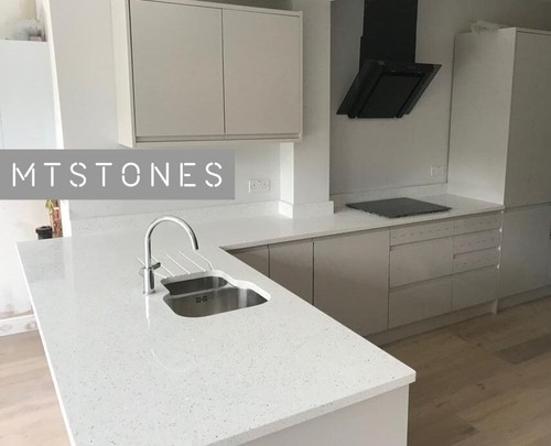 White galaxy quartz worktop - white,