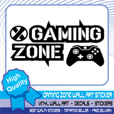 Gaming Zone Wall Stickers Xbox One Controller Gamer Vinyl Decals Kids Bedroom