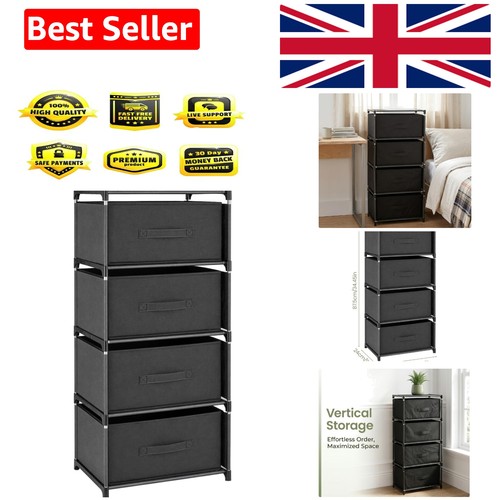 Tier black fabric chest - 4-tier,