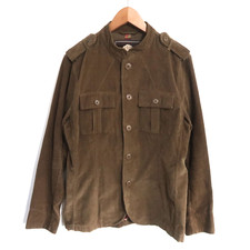 Pretty Green Lennon Corduroy Jacket Zip Up Cord Size Medium Mens Brown