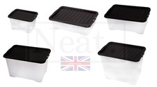 Plastic clear storage boxes - clear,