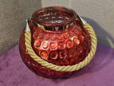 Large Red Dimpled Glass