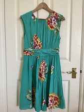 Boden Green Floral Selina Dress UK10R