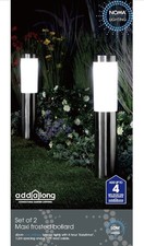  NOMA Connectable Maxi Frosted Stainless Steel Bollard (Set of 2), Silver