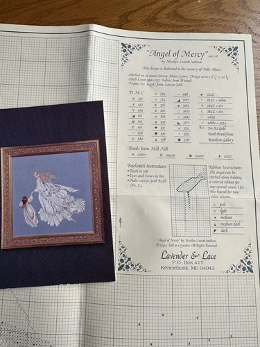 Lavender and lace cross stitch - lavender,