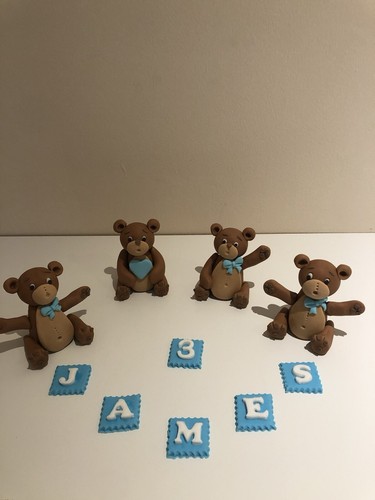 Teddy bear cake toppers - toppers, edible