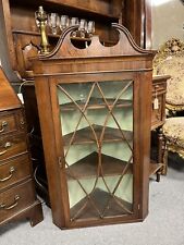 Early Victorian Antique Solid Mahogany Hanging Corner Cupboard Cabinet H: 114.5