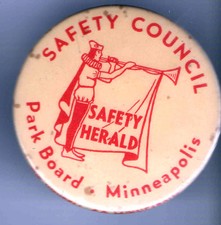 Vintage safety council pin - safety,