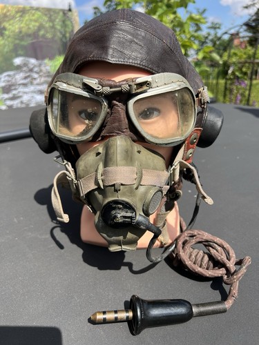 Raf flying helmet with - raf,