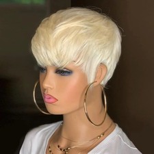 Short Blonde Wig Human Hair