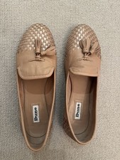 Dune London 625 Gentle Blush-Leather Woven Loafer Size 7/40