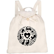 'Playful Cats' Canvas Rucksack