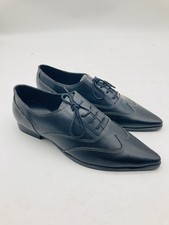 Womens Ladies Black Leather