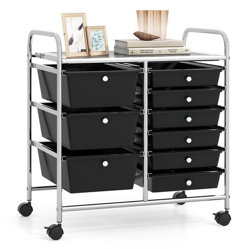 Drawer rolling storage cart - 9-drawer,