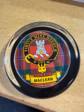 SCOTTISH GLASS PAPERWEIGHT MACLEAN CLAN FAMILY CREST