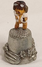 Rare Teddy RAF Pilot Thimble