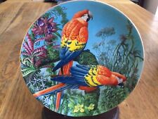 MACAW PLATE - SCARLET MACAWS - FRAGILE PARADISE - WEDGWOOD - PARROT