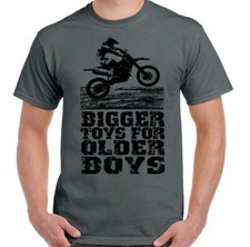 Motocross T-Shirt Bigger Toys Mens Funny Motorbike MotoX Dirt Bike Scrambler 