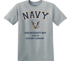 USS HOGGATT BAY CVE-75*E. CARRIER*NAVY EAGLE*SHIRT. OFFICIALLY LICENSED