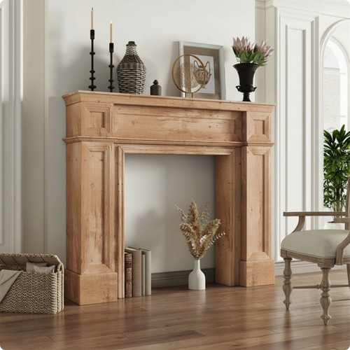 Wooden fireplace surround with - wooden,