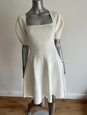 Ted Baker Skater Dress Womens TB 2 UK 10 Hayliy Knit Ivory White Sleeve Detail