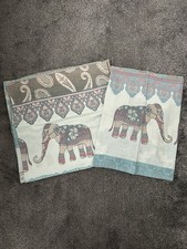 Elephant Print Blue Double Duvet Cover Bedding Set