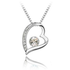 Crystallized Swarovski Elements Crystal Heart Necklace in Giftbox 18K WGP