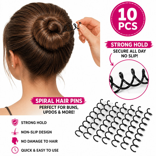 10pcs spiral hair pins - spiral, twist