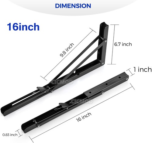 Folding shelf brackets - 8"-20",