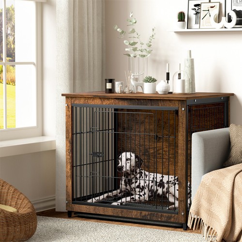Vintage wooden dog crate house - wooden,