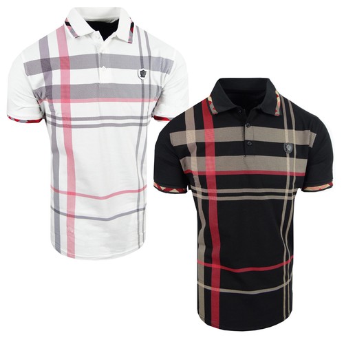 Mens polo shirt plaid designer - shirt,