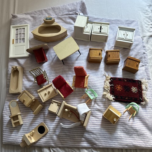 Doll house furniture and - doll,