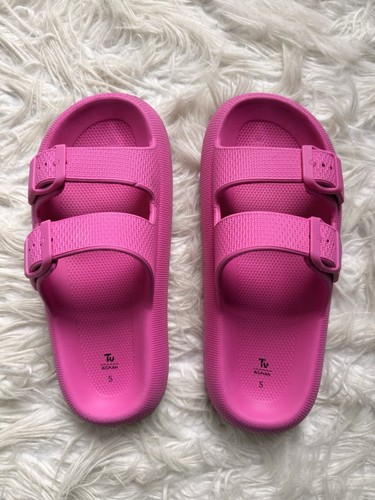 Ladies hot pink sandals - -, 5