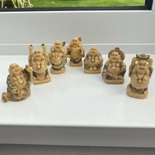 Vintage Lucky Buddha Figures Resin