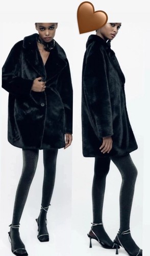 Zara black faux fur jacket - zara,