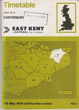 EAST KENT BUS TIMETABLE BOOK CANTERBURY MAY 1978