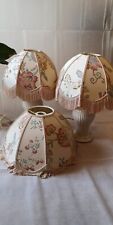 Vintage St Michael Floral Fringed Table Lamps and Shade
