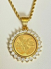 Mexican Gold Peso Coin Pendant
