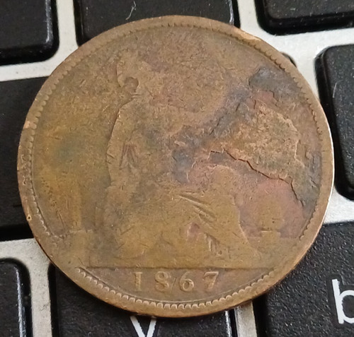 1867 victoria one - penny, bun